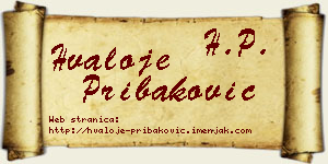 Hvaloje Pribaković vizit kartica